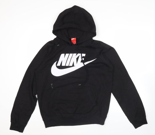 Nike Unisex Adults Black XL Pullover Hoodie with Logo
