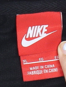 Nike Unisex Adults Black XL Pullover Hoodie with Logo