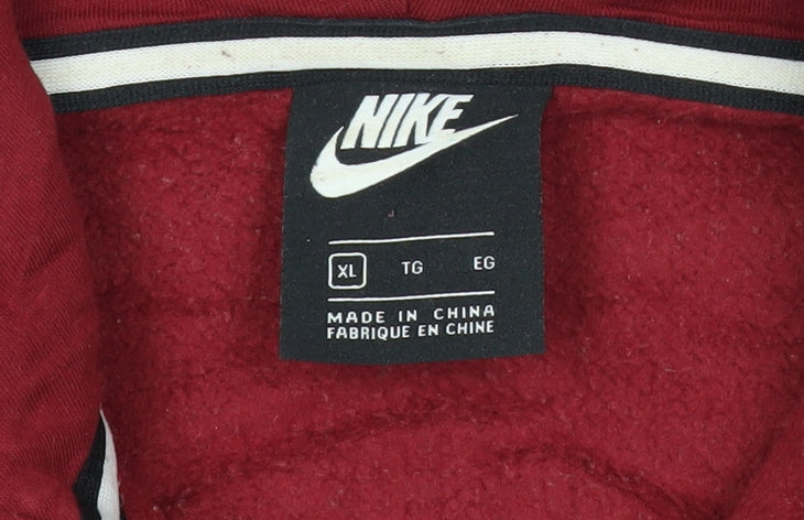 Nike Teens Red Full Zip Hoodie XL 80cm Logo Sports Casual