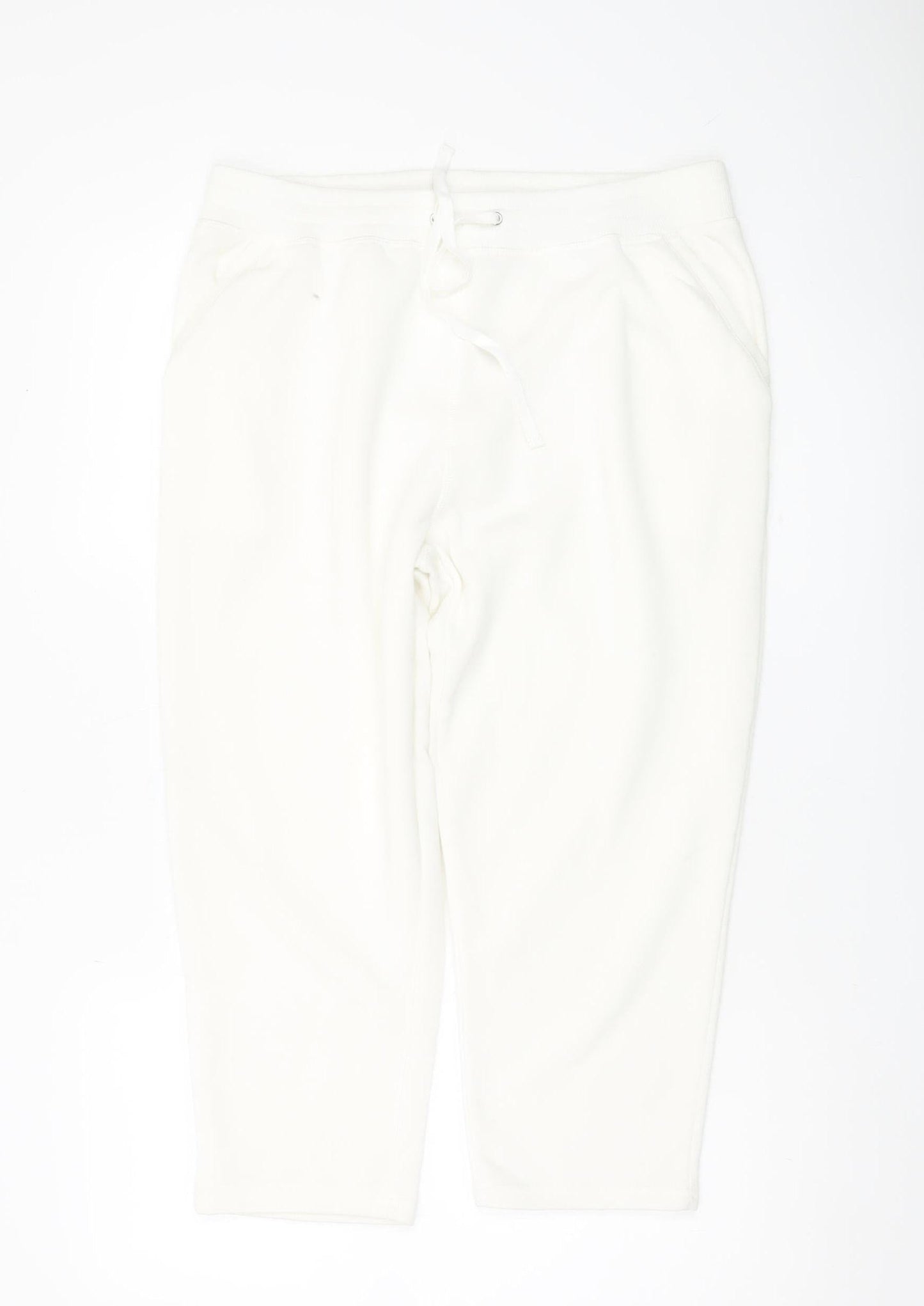 Bonmarché Women’s White Size 12 Drawstring Sweatpants Fleece Trousers