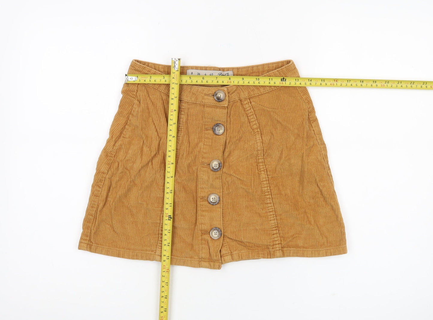 Denim Co Women Brown Corduroy A-Line Short Skirt UK 8