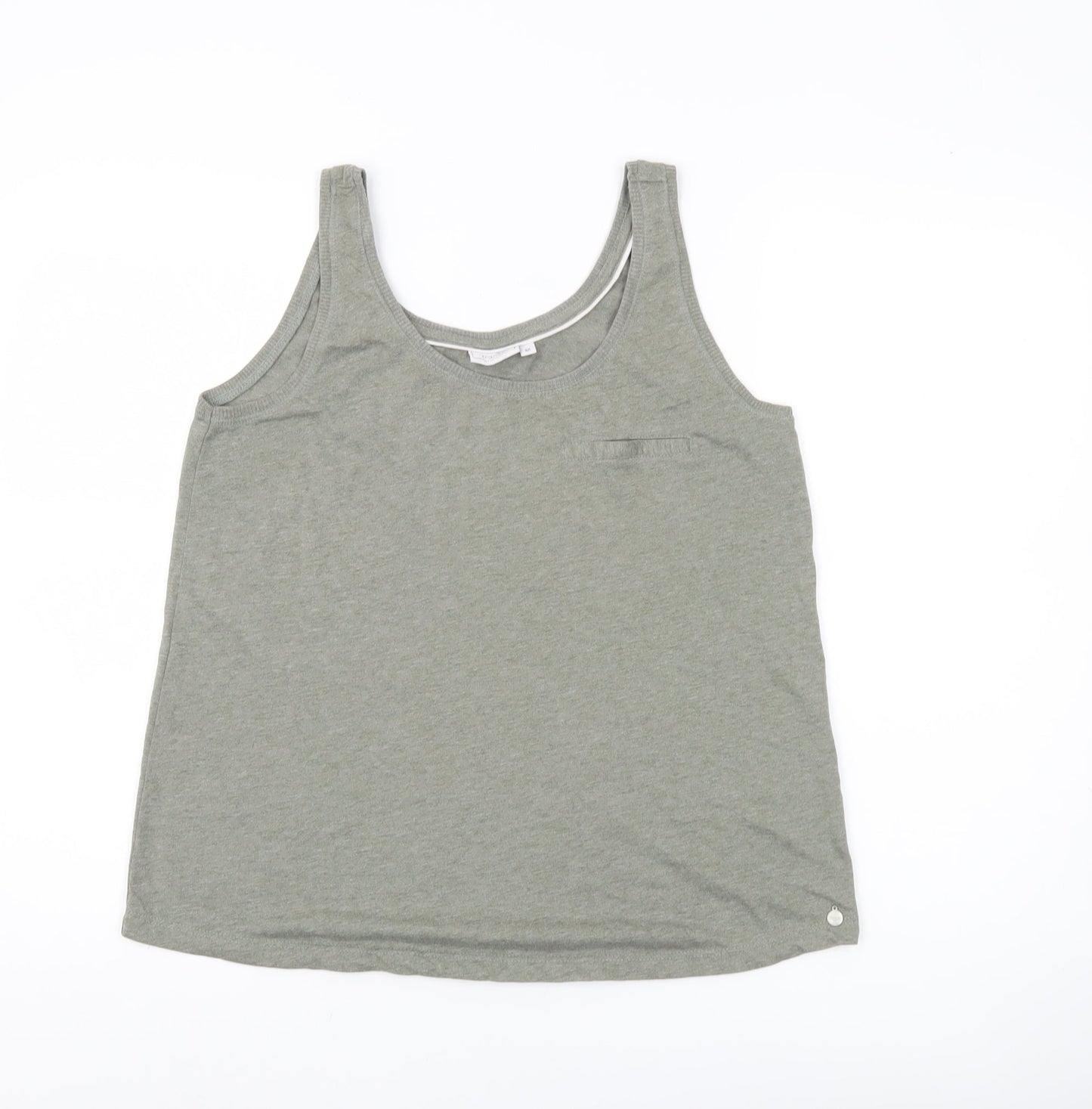 Fransa Womens Green Tank Top Size M Sleeveless Casual Basic