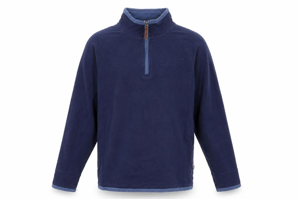 One Earth Mens Blue M 1/4 Zip Pullover Sweatshirt Cotton Blend