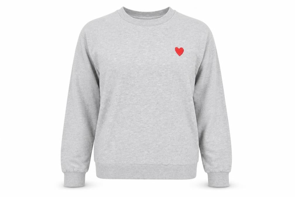 H&M Divided Women’s Grey Sweatshirt Small Heart Print