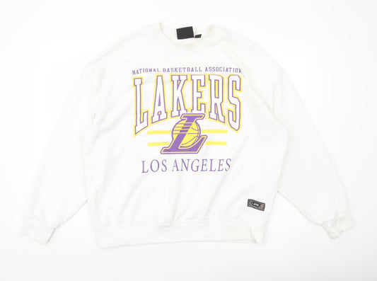 NBA Los Angeles Lakers Women's White Sweatshirt Size S Crew Neck