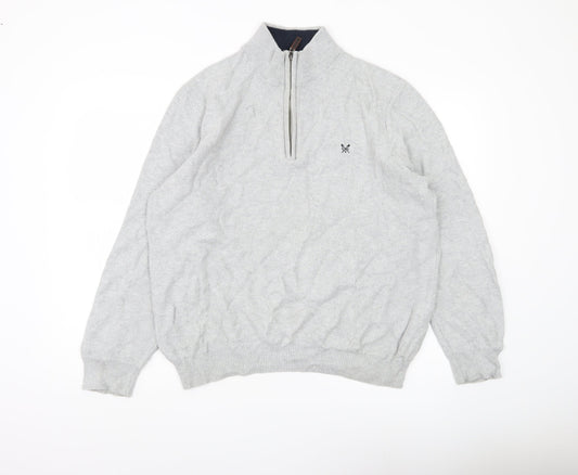 Crew Clothing Company Men’s Grey XL 1/2 Zip Knit Sweatshirt