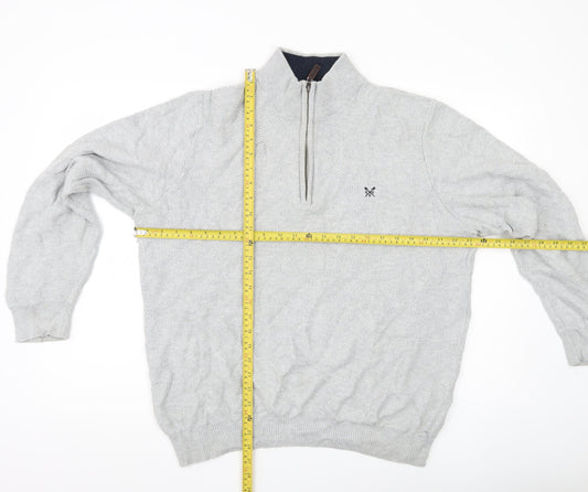 Crew Clothing Company Men’s Grey XL 1/2 Zip Knit Sweatshirt