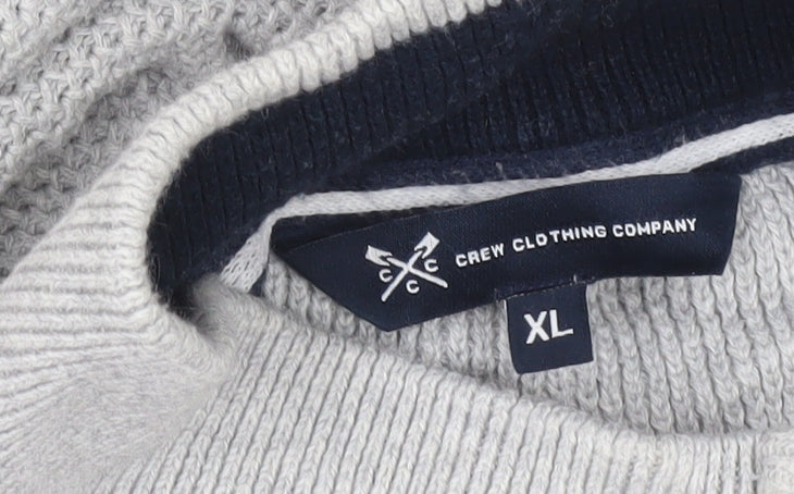 Crew Clothing Company Men’s Grey XL 1/2 Zip Knit Sweatshirt