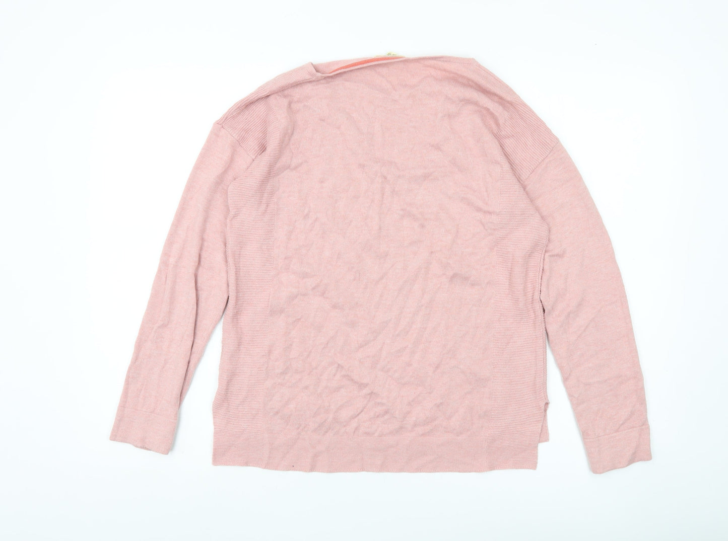 White Stuff Womens Pink Cotton Blend Boat Neck Jumper Size 8