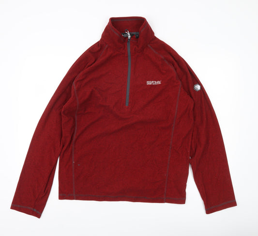 Regatta Men’s Red Fleece Sweatshirt L 1/4 Zip Outdoor Pullover