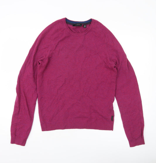 Ted Baker Women's Purple Wool Crew Neck Jumper Size 12 Regular Fit