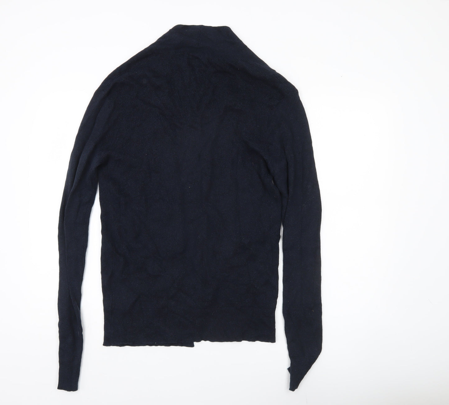 AllSaints Men’s Blue Slim Fit Cotton Cashmere Silk Cardigan Small
