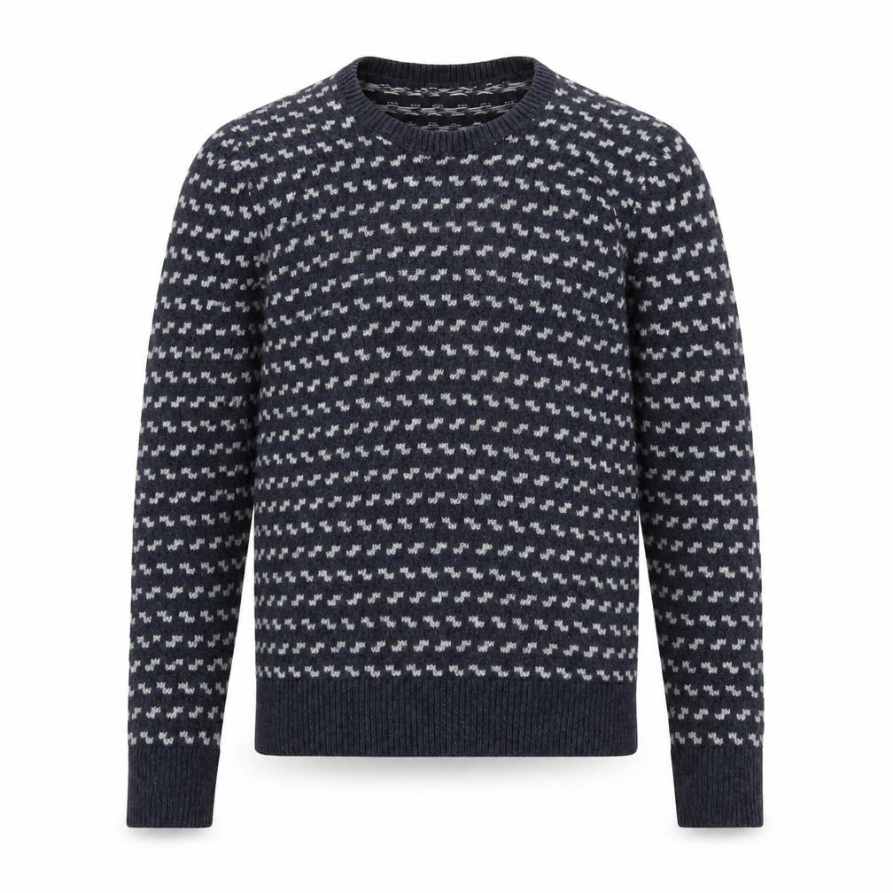 Hollister Men's Blue Small Pullover Jumper Crew Neck Knit Geometric