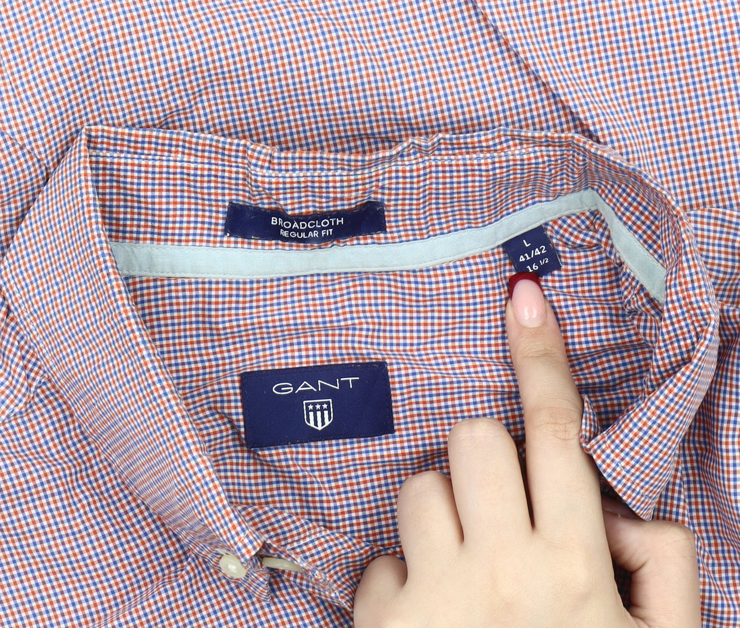 GANT Men’s Multicoloured Check Shirt L Regular Fit Cotton