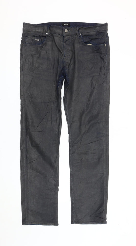 Hugo Boss Men’s Dark Blue Straight Leg Jeans W36 L32