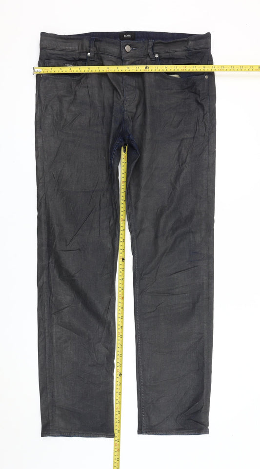 Hugo Boss Men’s Dark Blue Straight Leg Jeans W36 L32