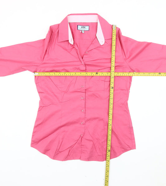 Hawes & Curtis Women’s Pink Button-Up Shirt UK 14 Slim Fit Long Sleeve