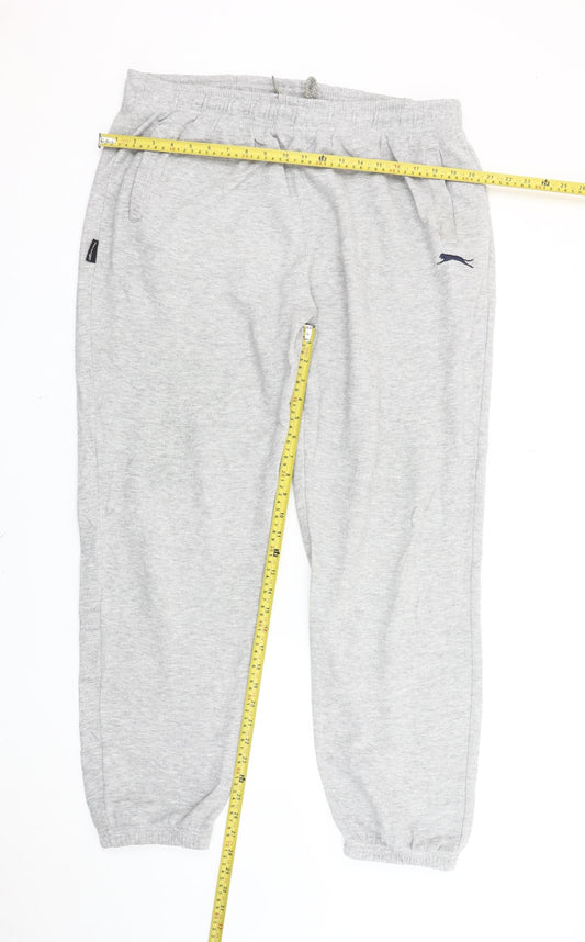 Slazenger Mens Grey XL Jogger Sweatpants Elastic Waist Activewear