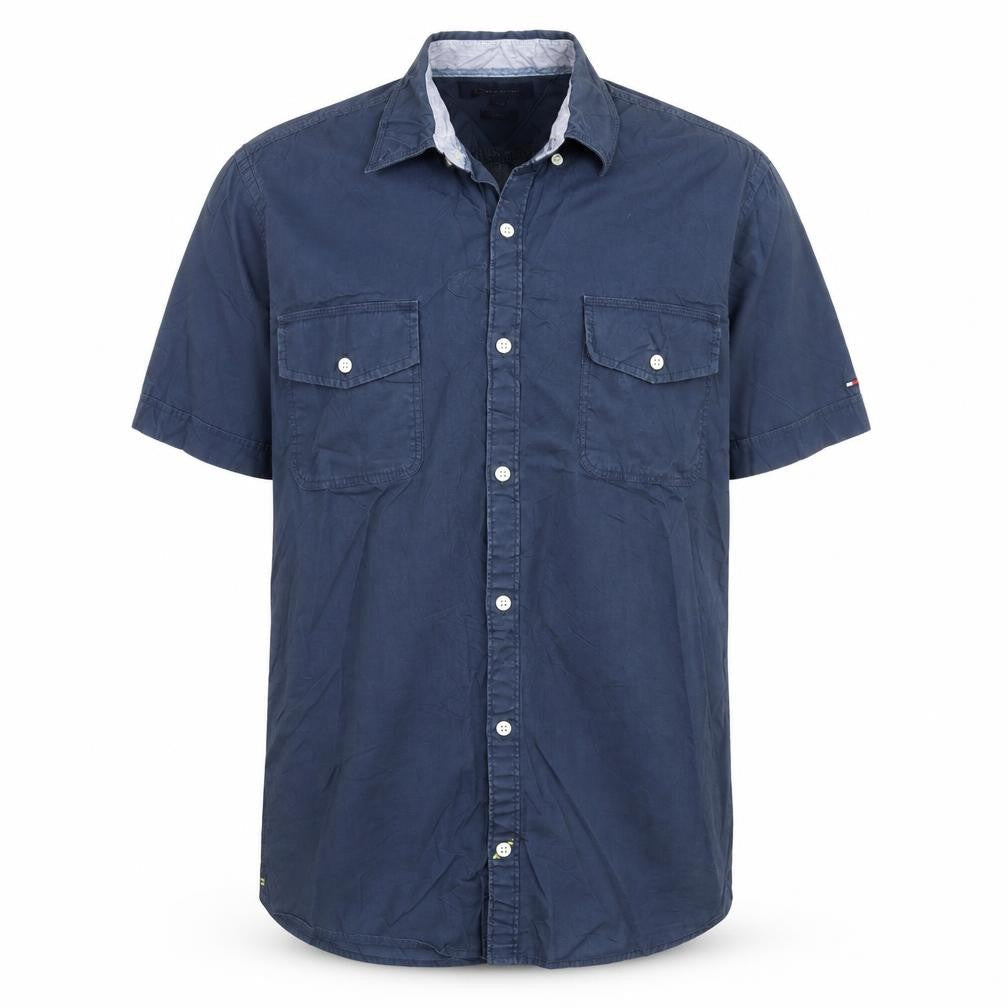 Tommy Hilfiger Men’s Blue L Classic Vintage Fit Short Sleeve Shirt