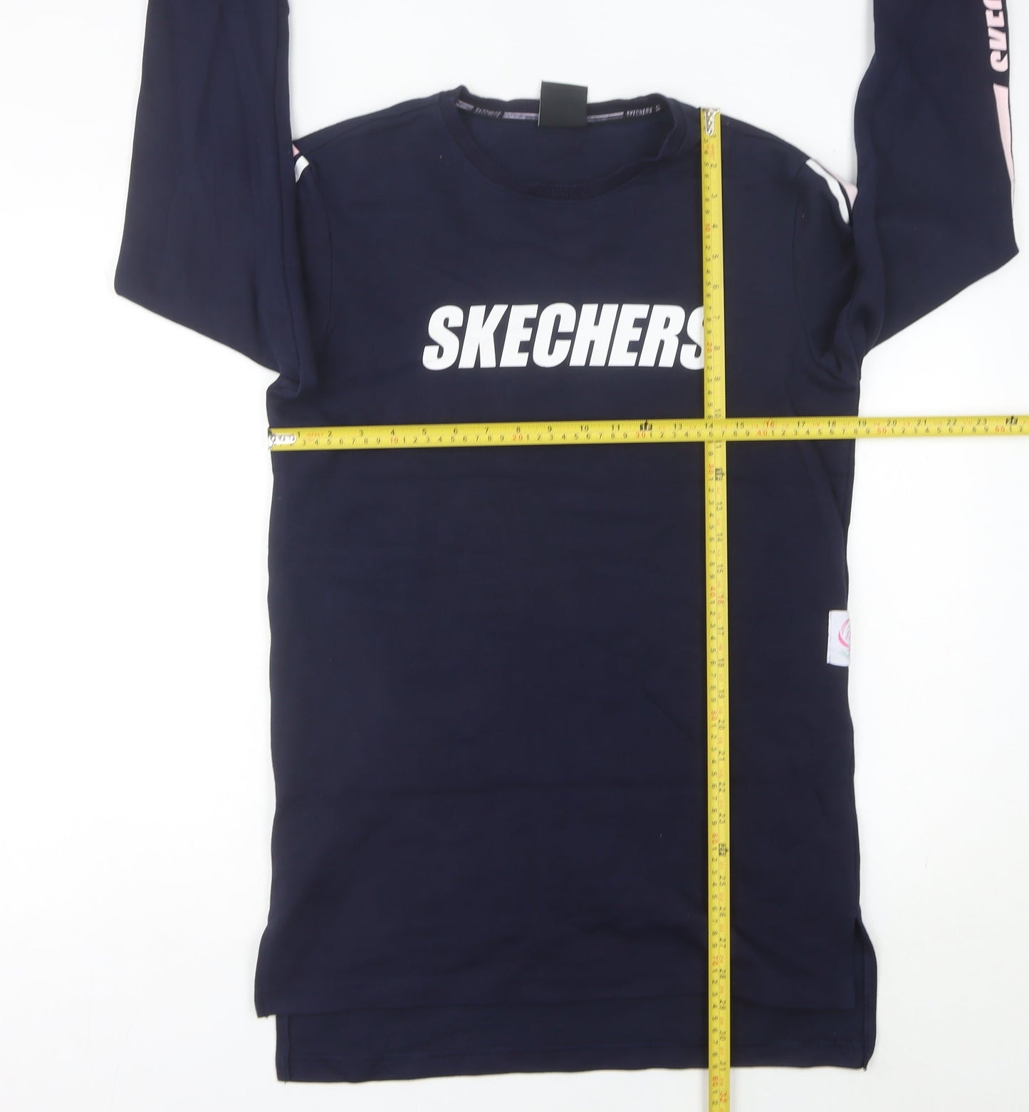 Skechers Women’s Blue Logo T-Shirt Dress Size 8 Casual Long Sleeve