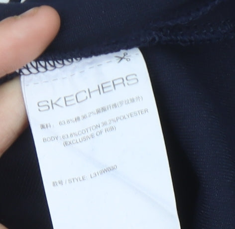 Skechers Women’s Blue Logo T-Shirt Dress Size 8 Casual Long Sleeve