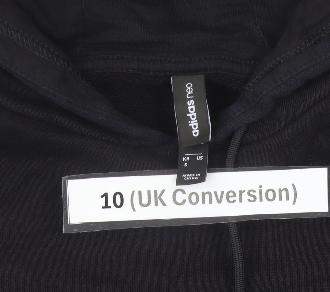 Adidas Womens Black Cat Graphic Pullover Hoodie UK 10