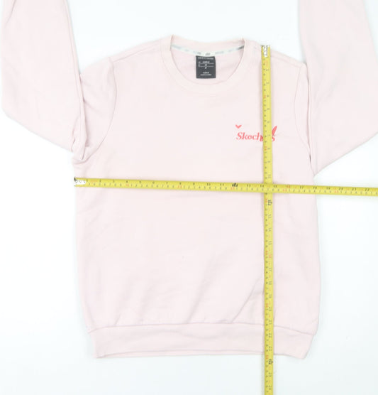 Skechers Women’s Pink Crew Neck Sweatshirt Size 8 Cotton Blend
