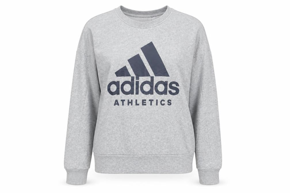 Womens UK 8 Regular adidas Grey Pullover Sweatshirt