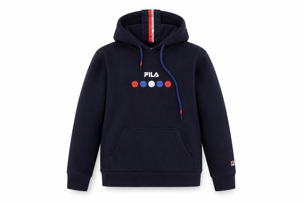 Womens UK 10 Regular FILA Blue Pullover Hoodie
