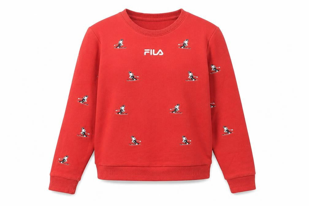 Womens UK 8 Regular FILA Red Pullover Sweatshirt