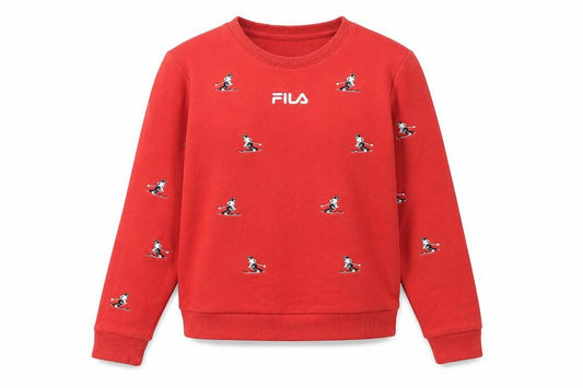 Womens UK 8 Regular FILA Red Pullover Sweatshirt