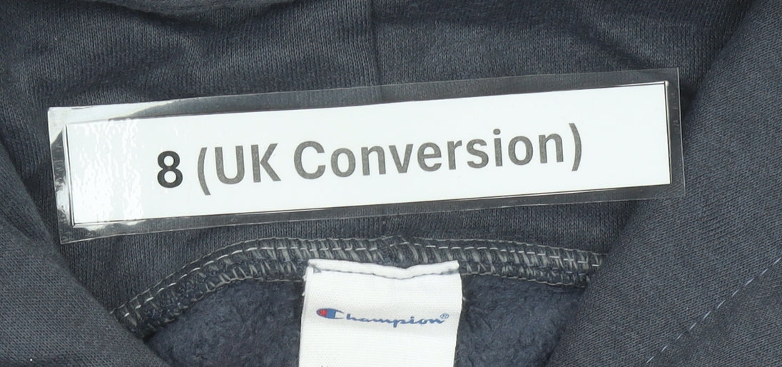 Champion Women's Grey Pullover Hoodie Size 8 UK Regular Fit