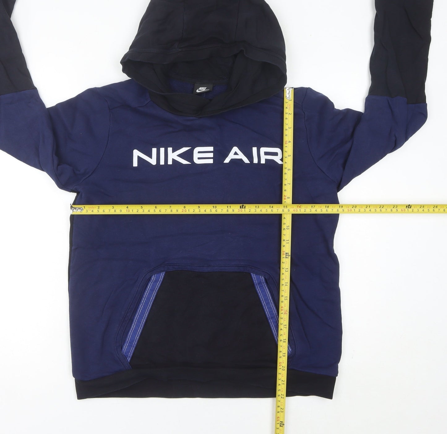 Nike Air Women’s Blue Black Hoodie Size 6 UK Cotton Blend
