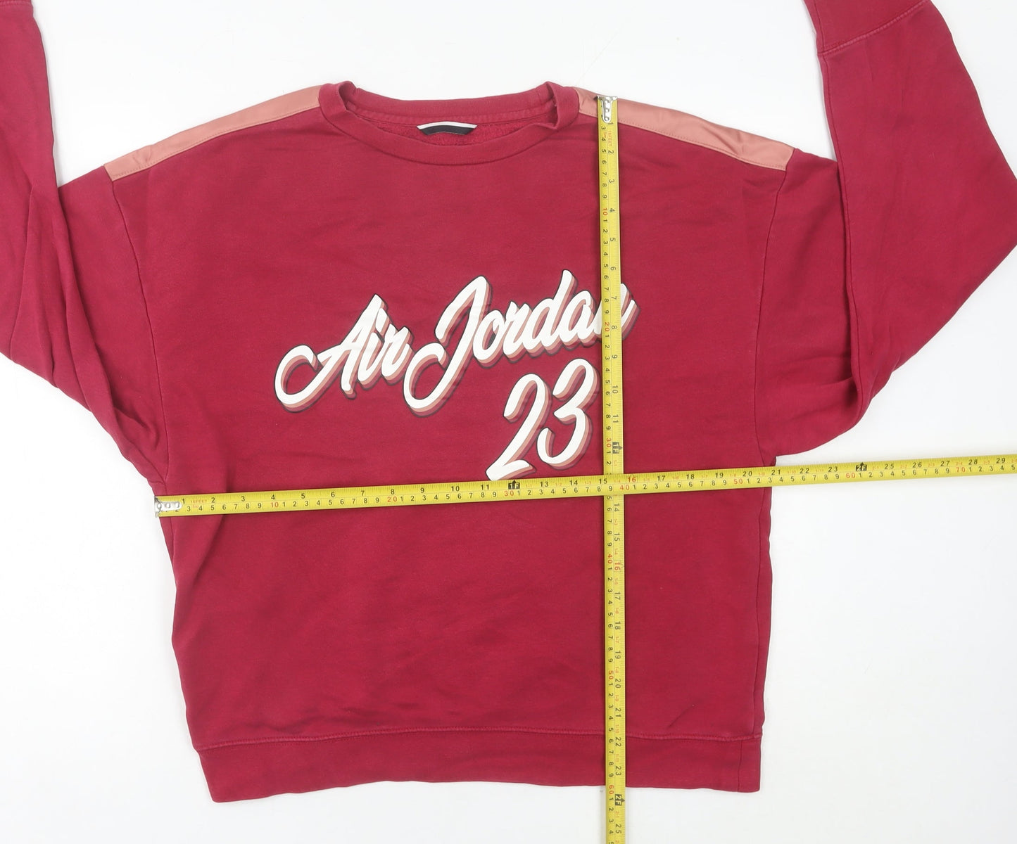 Nike Air Jordan Womens Red Sweatshirt Size 8 Logo Pullover Jumper