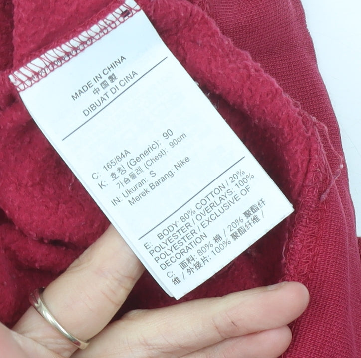 Nike Air Jordan Womens Red Sweatshirt Size 8 Logo Pullover Jumper