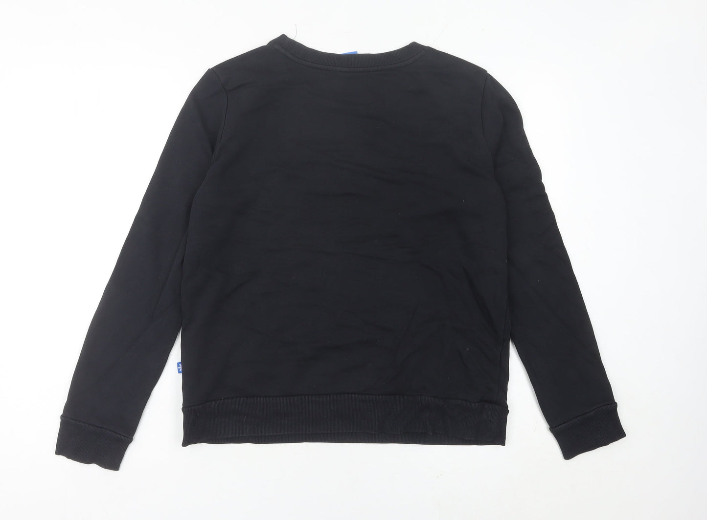 Adidas Womens Black Crew Neck Sweatshirt Size 10 Logo Print