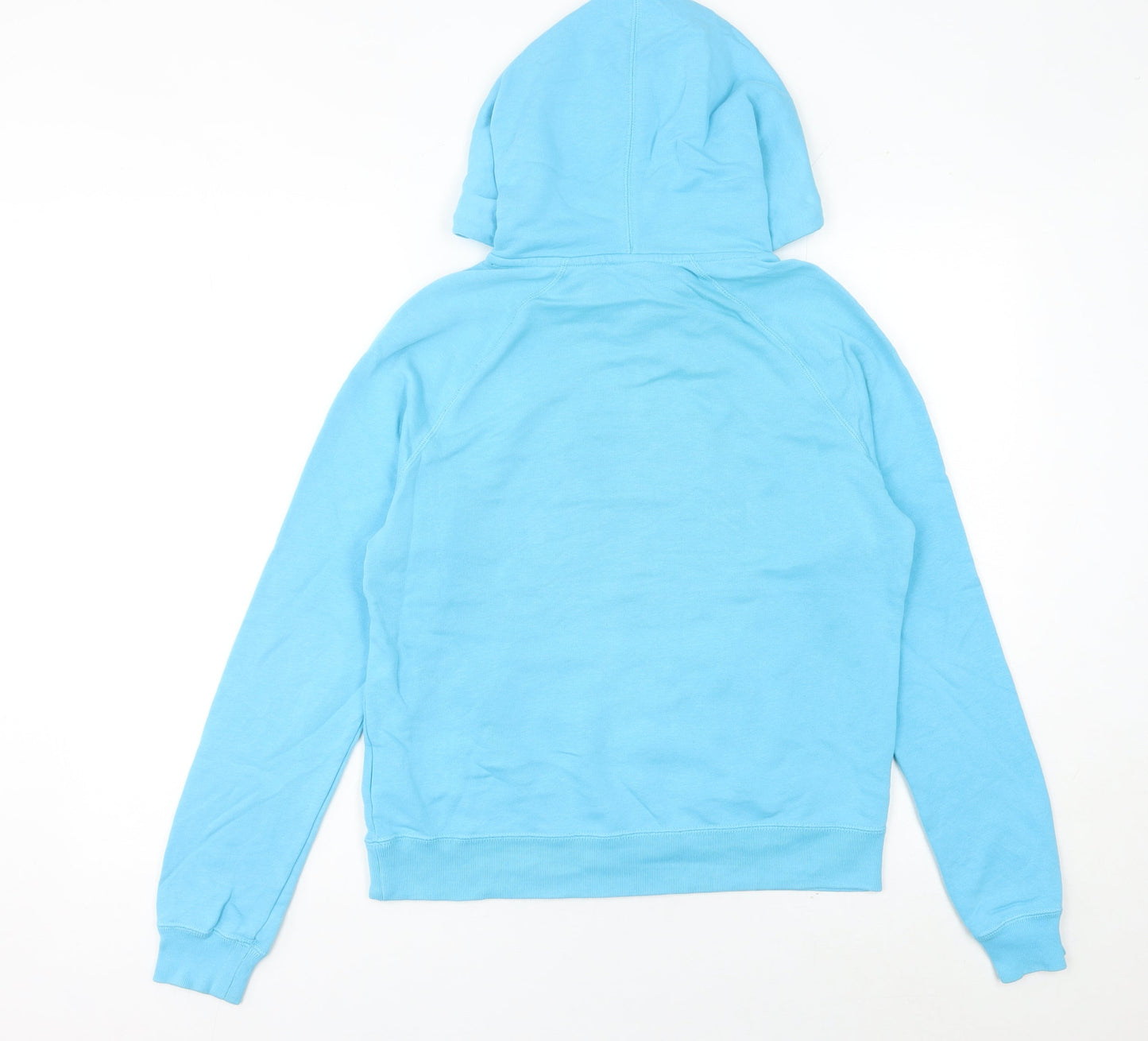Nike Womens Blue Hoodie UK 8 Pullover Cotton Blend Logo Print