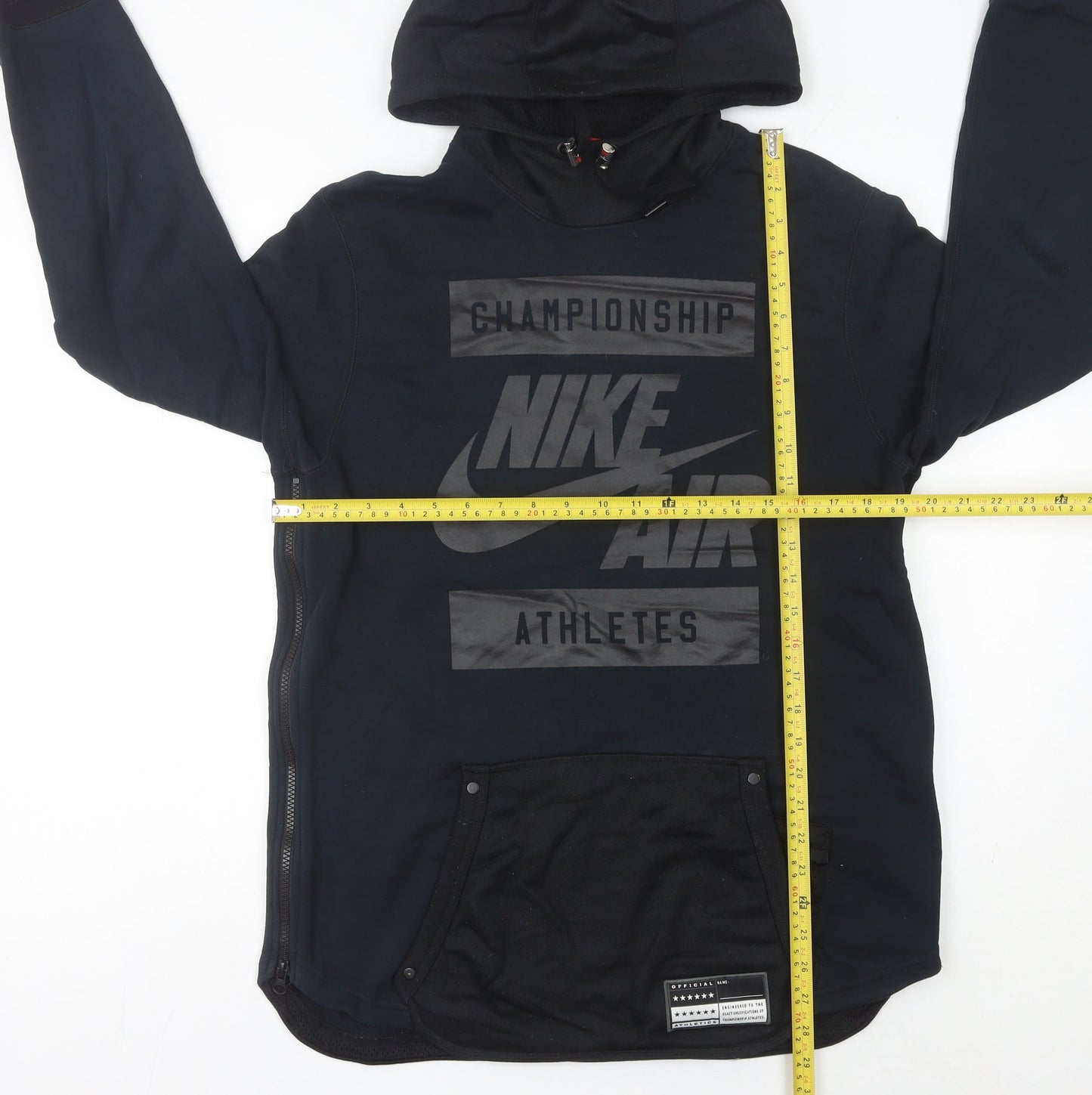 Nike Womens Black Hoodie Size 12 Pullover Graphic Print Hooded Sweatshirt