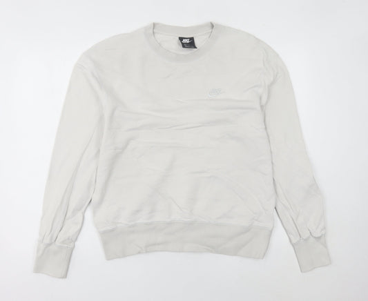 Nike Women's White Pullover Sweatshirt Size 10 Crew Neck Casual