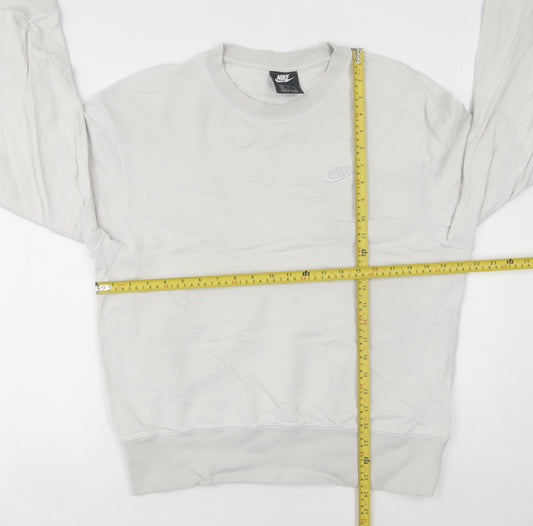 Nike Women's White Pullover Sweatshirt Size 10 Crew Neck Casual