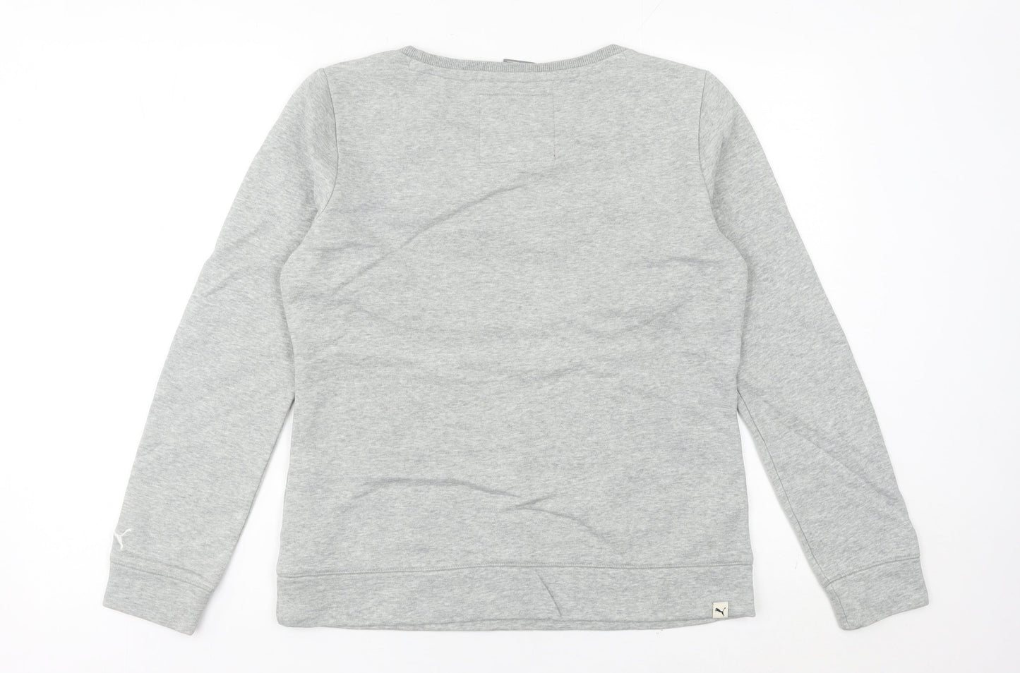 Puma Womens Grey Logo Sweatshirt UK 14 L Long Sleeve Pullover