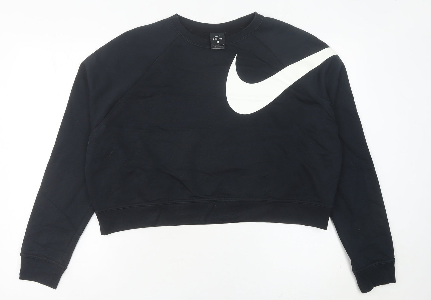 Nike Womens Black Size 10 Dri-Fit Pullover Sweatshirt Logo