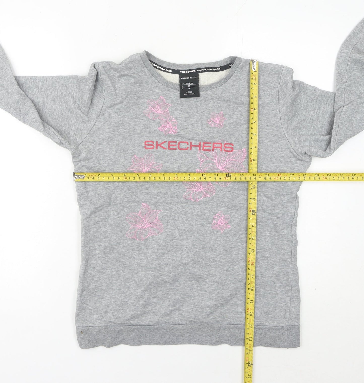 Skechers Women’s Grey Sweatshirt Size 8 UK Cotton Blend Logo Print