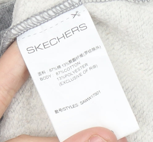 Skechers Women’s Grey Sweatshirt Size 8 UK Cotton Blend Logo Print
