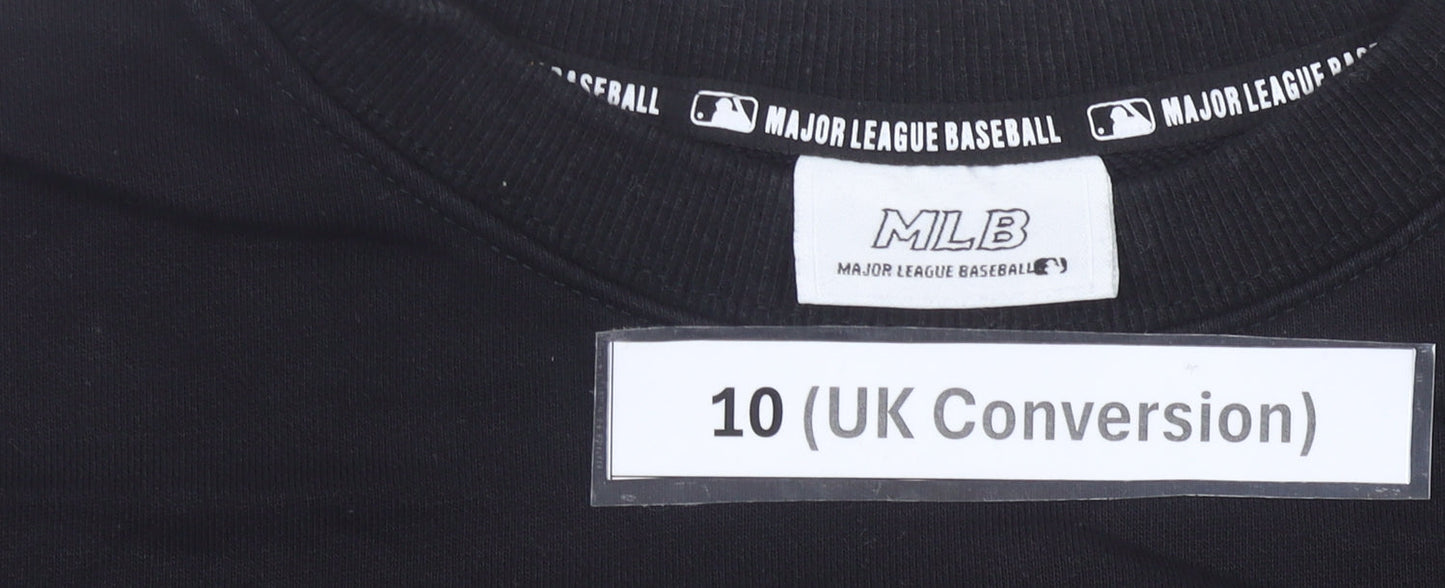 MLB Yankees Women Black Sweatshirt Size 10 Embroidered Cotton