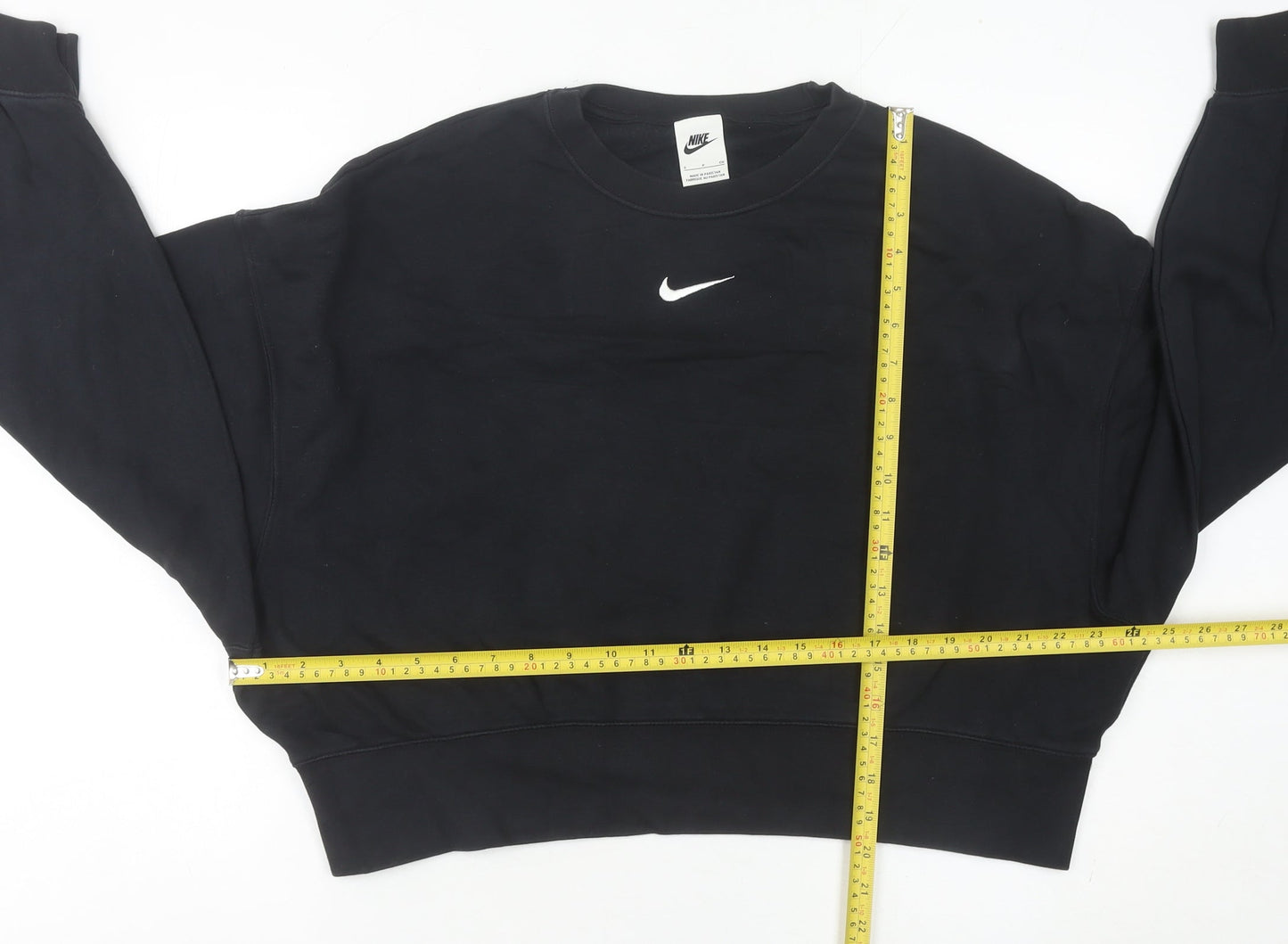 Nike Womens Black Size 6 Pullover Sweatshirt Crew Neck Long Sleeve