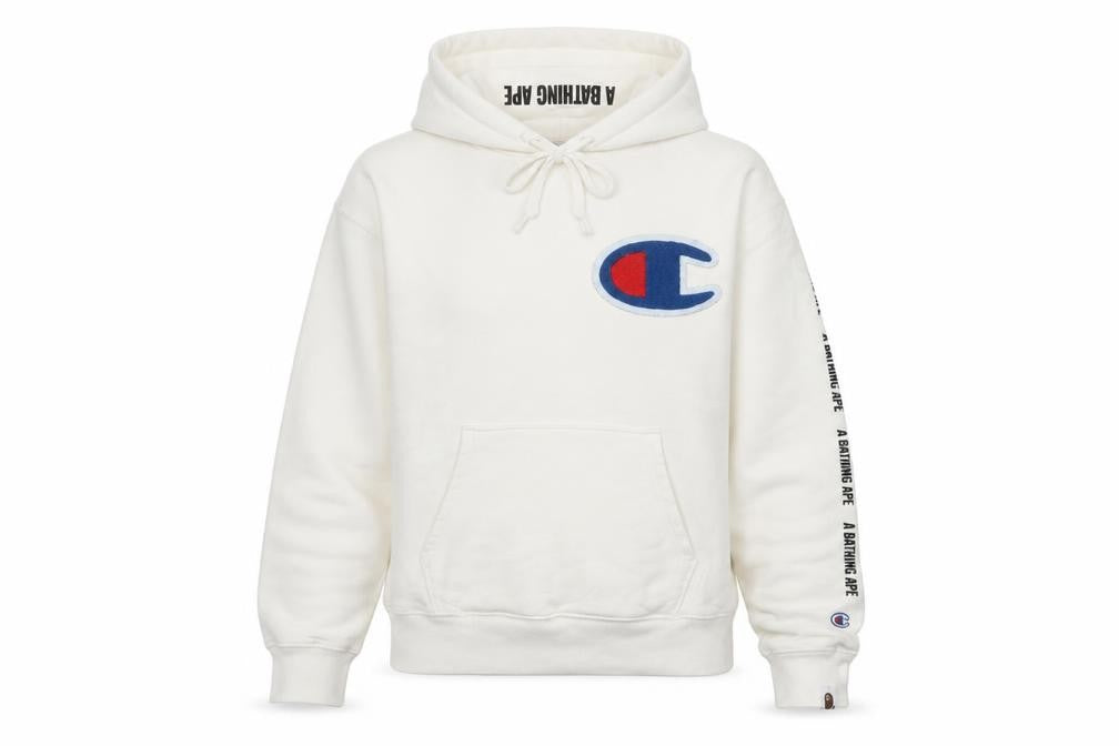 Womens UK 8 Regular Champion A Bathing Ape White Pullover Hoodie
