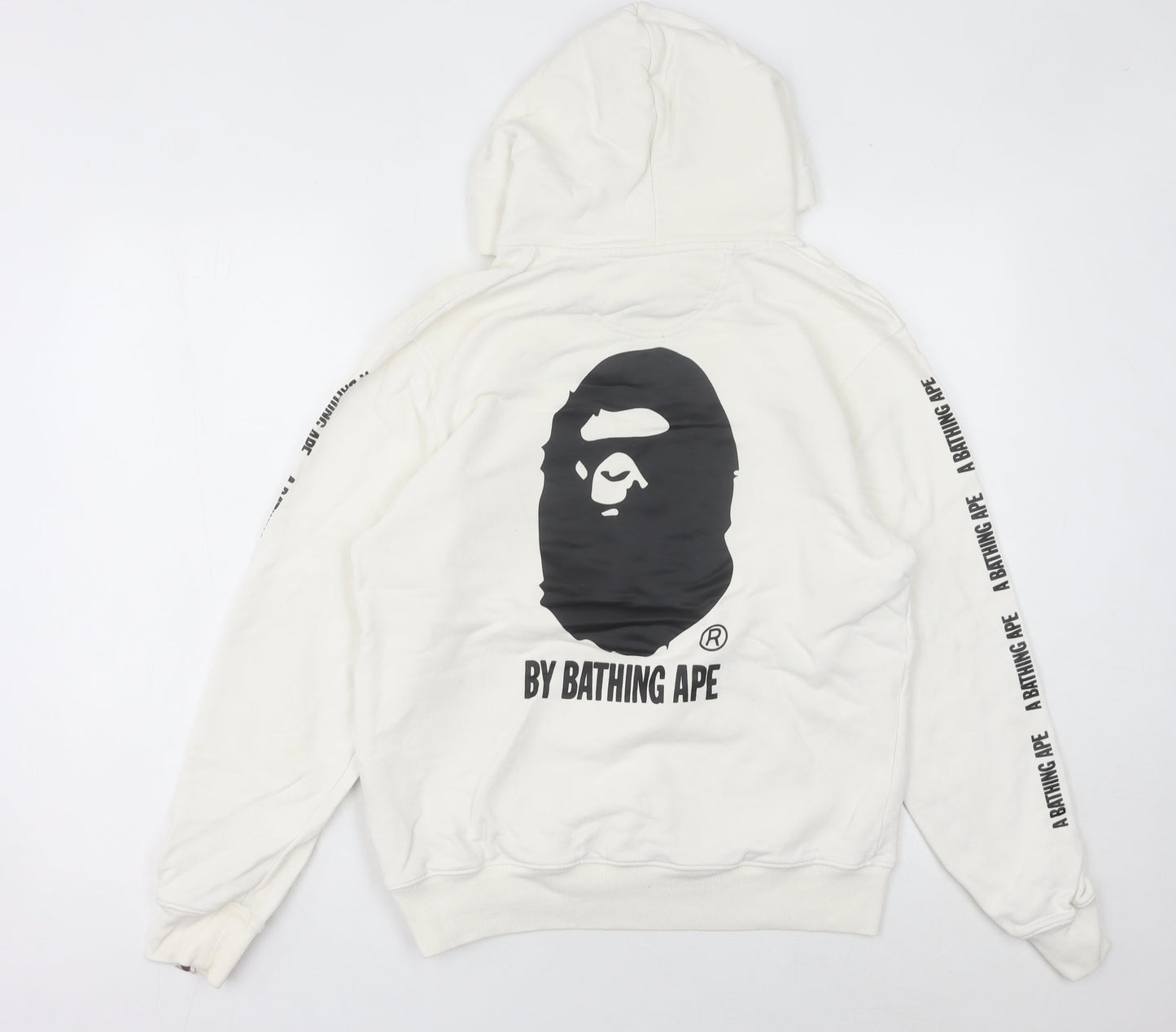 Champion x A Bathing Ape Womens White Hoodie Size 8 Logo Pullover
