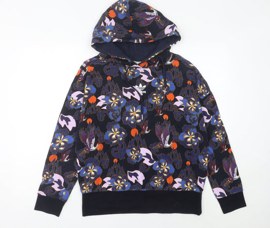 Adidas Womens XS Multicoloured Pullover Hoodie Floral Print