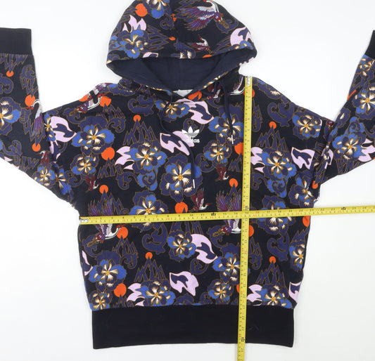 Adidas Womens XS Multicoloured Pullover Hoodie Floral Print